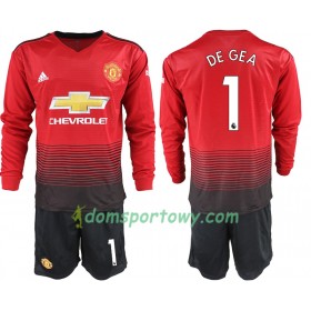 Koszulka Manchester United DE GEA 1 Dziecięcy Domowe Koszulki Piłkarskie 2018-2019 Długi Rękaw